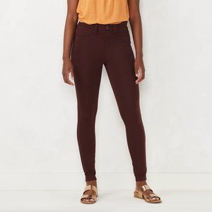 LC Lauren Conrad High-Waist Super Skinny Ponte Pants Brown